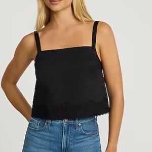 NWT Lace Trim Square Neck Tank Large
